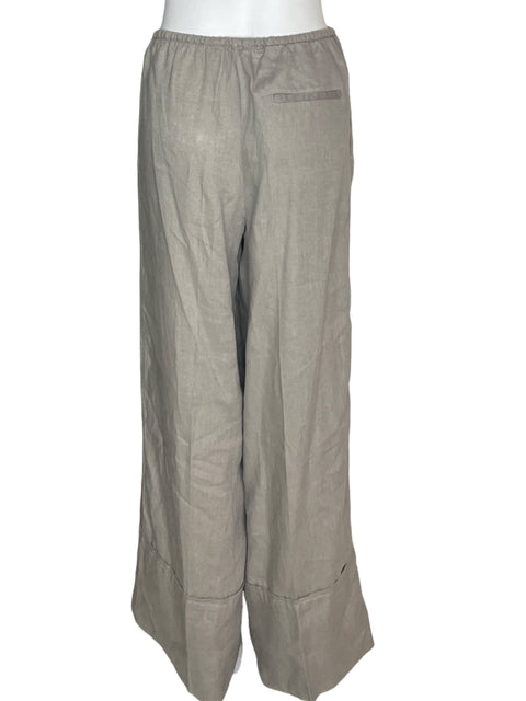 Pantalón Zara Cordon Doblado Wide-leg Gris - Talla M