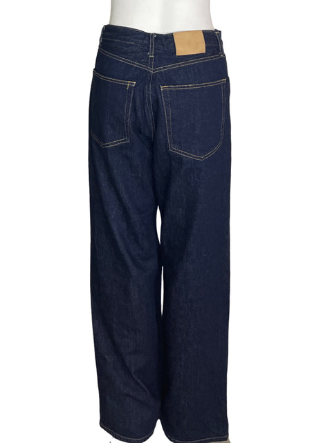 Pantalón Zara Recto Wide-leg Azul - Talla 38