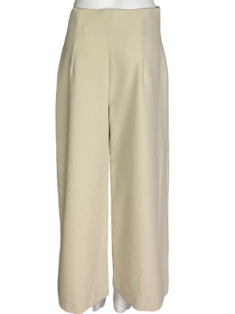 Pantalón Zara Recto Pliegue Beige - Talla L