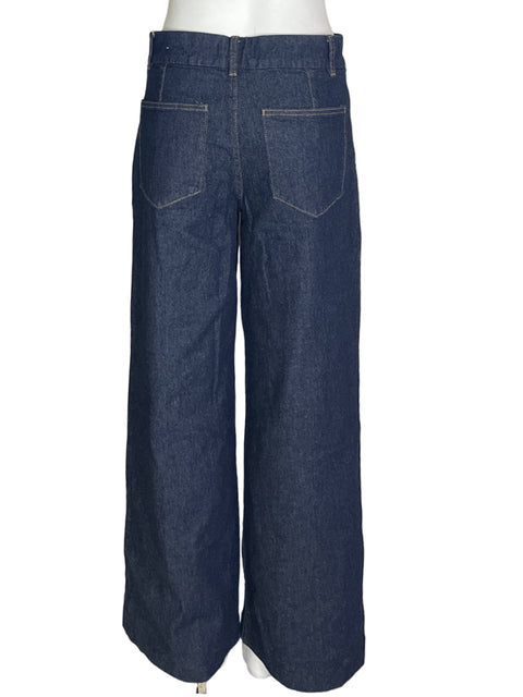 Pantalón Mng Recto Wide-leg Azul - Talla 38