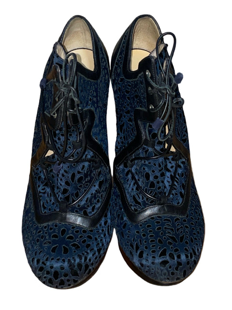 Zapato Nicholas Kirkwood Gamuzado Punta redonda Azul - Talla 38