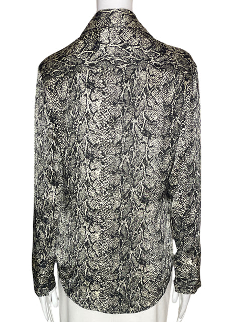 Blusa Zara Estampado Animal print Manga larga Negro - Talla XS