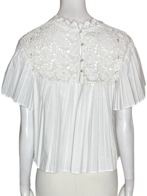Blusa Trafaluc Collection Plisado Tejido Blanco - Talla XS