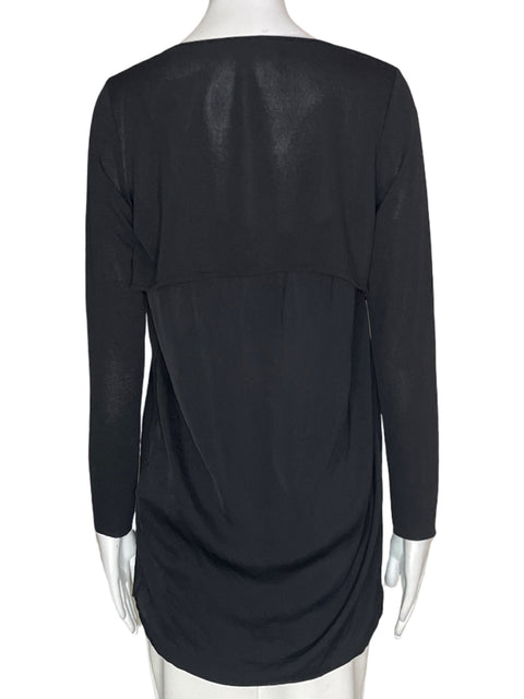 Blusa Zara Liso Manga larga Negro - Talla S
