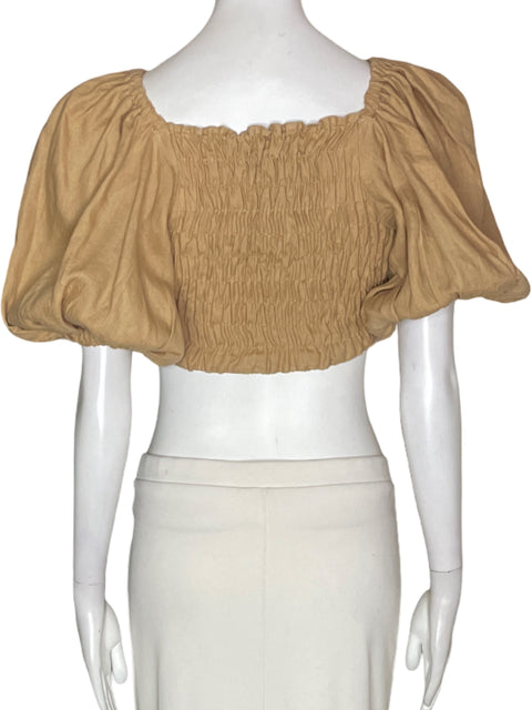 Blusa Padova Liso Abullonado Beige - Talla XS