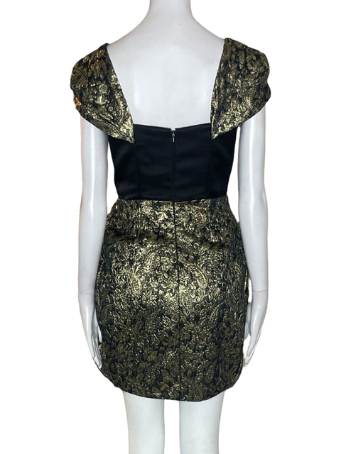 Vestido Juan David Velez Mini Brillo Dorado - Talla S