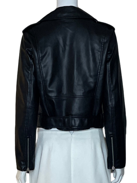Chaqueta Zara Biker Correa Recto Negro - Talla M