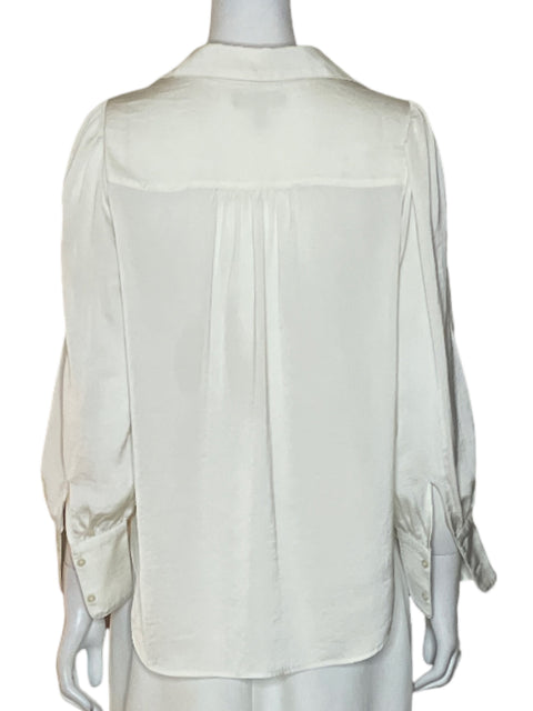 Blusa Banana Republic Petit Liso Cuello v Blanco - Talla S