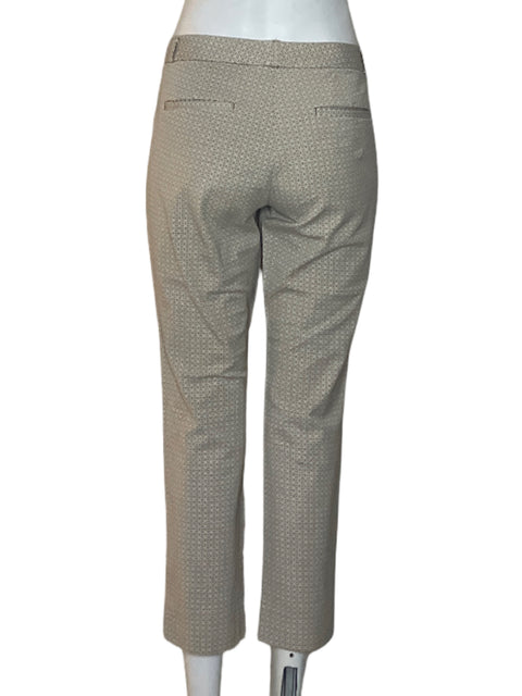 Pantalón Banana Republic Jackson Estampado Recto Beige - Talla 8