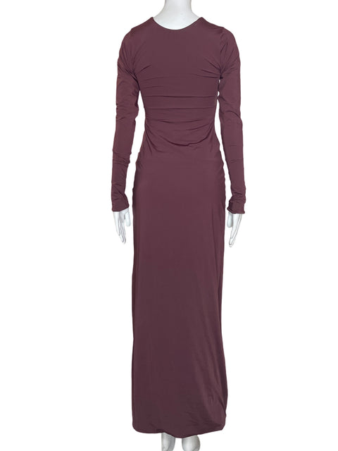 Vestido Tesoro Tps Maxi Cuello v Manga larga Morado - Talla S