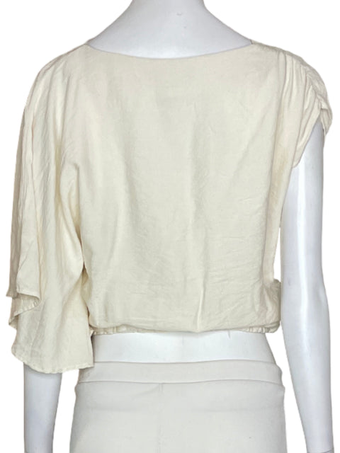 Blusa Padova Cuello v Asimétrico Beige - Talla XS