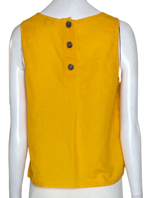 Blusa J. Crew Sin mangas Liso Amarillo - Talla XS
