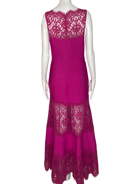 Vestido Tadashi Shoji Liso Tejido Morado - Talla S