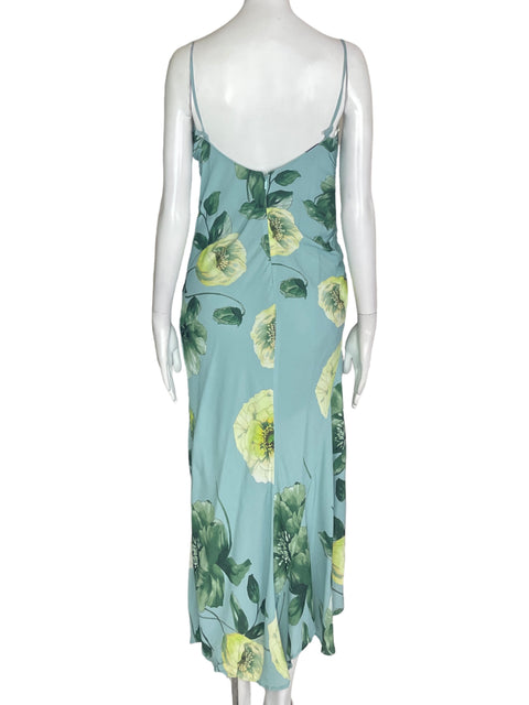 Vestido Pinko Estampado Tiras Suelto Azul - Talla S