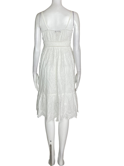 Vestido Flying Tomato Tiras Troquelado Blanco - Talla S