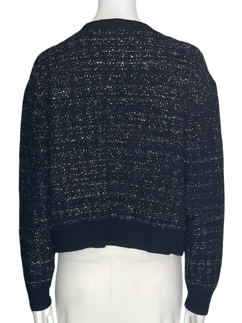 Chaqueta Mng Brillo Cuello v Negro - Talla S