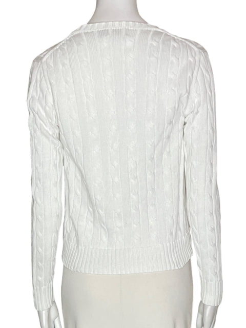 Chaqueta Polo Ralph Lauren Tejido Manga larga Cuello redondo Blanco - Talla S