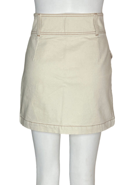 Falda Sezane Botones Mini Beige - Talla 34
