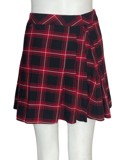 Falda Mango Cuadros Correa Rojo - Talla S