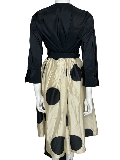 Vestido Carolina Herrera Lunares Maxi Negro - Talla 8