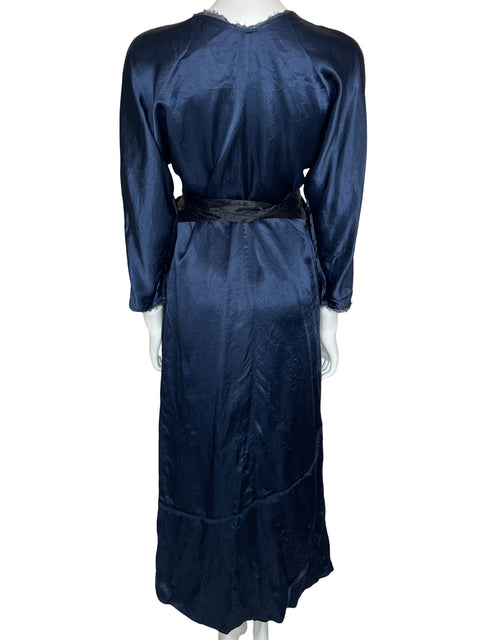 Vestido Bimba Y Lola Satinado Maxi Azul - Talla S