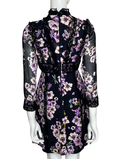 Vestido Giambattista Valli Estampado Floral Morado - Talla S