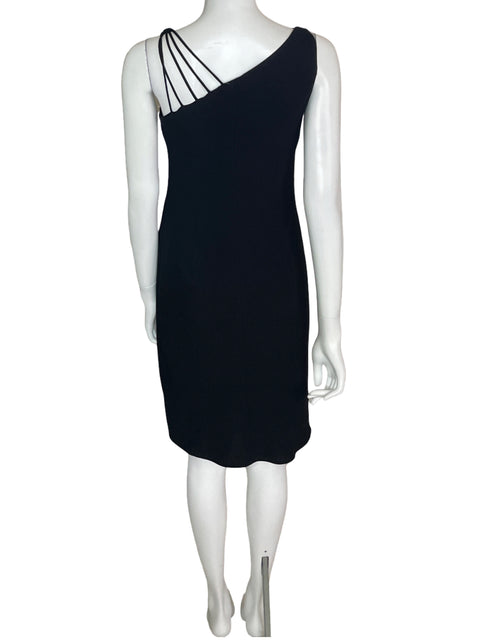 Vestido Evan-picone Oneshoulder Tiras Sin mangas Negro - Talla 6