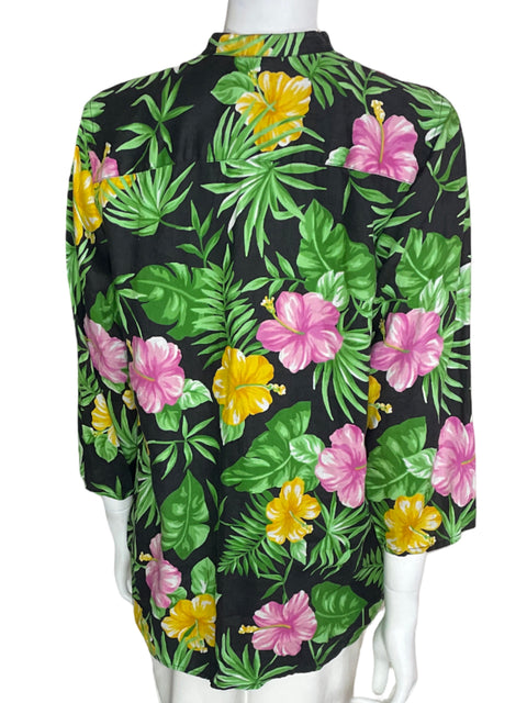 Blusa Ralph Lauren de Lino Estampado Cuello chino Manga larga Verde - Talla M