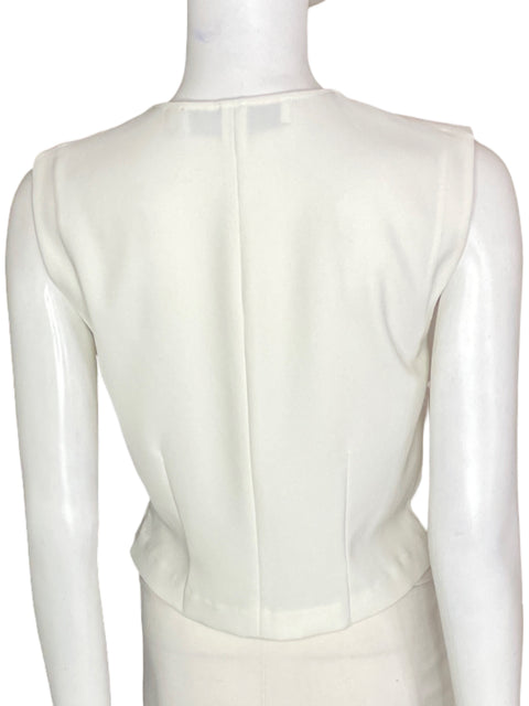 Blusa Iro Paris Cruzado Cuello v Sin mangas Blanco - Talla 6