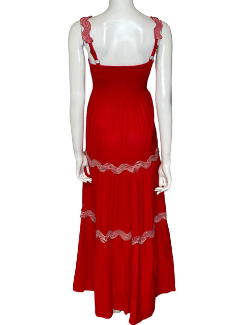 Vestido Farm Rio Tejido Maxi Rojo - Talla S