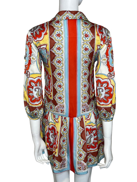 Vestido Mango Estampado Azul - Talla S