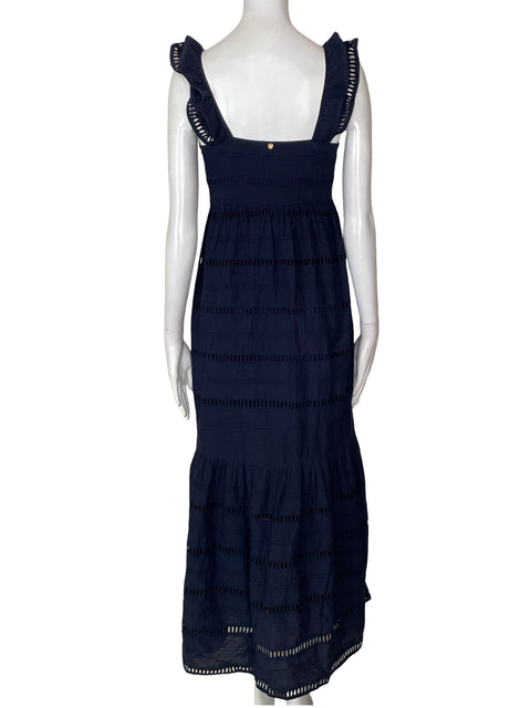 Vestido Touché Balnéaire Maxi Fluido Azul - Talla XS