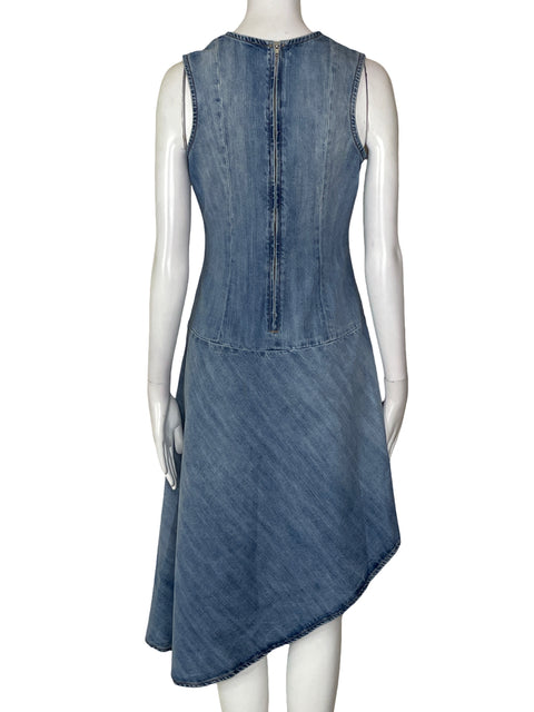 Vestido Zara Jean Asimétrico Azul - Talla XS