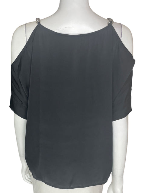 Blusa Michael Kors Cadenas Manga corta Suelto Negro - Talla XS