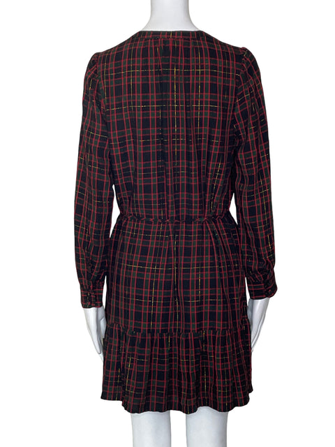 Vestido Loft Cuadros Midi Rojo - Talla S