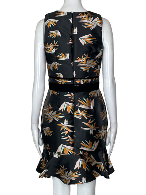 Vestido Adelyn Rae Midi Estampado Floral Negro - Talla S