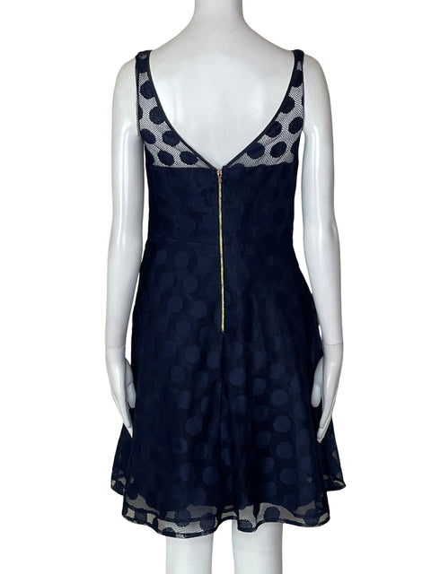 Vestido Besey Sethse Lunares Flocados Midi Azul - Talla 2