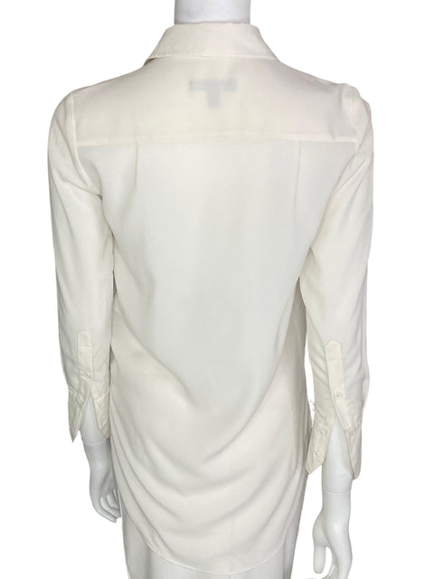 Blusa Banana Republic Liso Manga larga Cuello Blanco - Talla XS