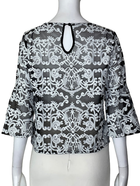 Blusa Jenn Bordado Negro - Talla S