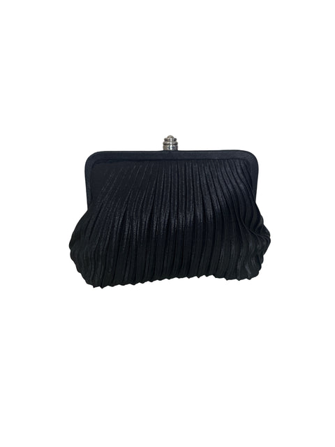 Cartera Jacqueline Ferrer Bolso de mano Plisado Satinado Negro - Talla U