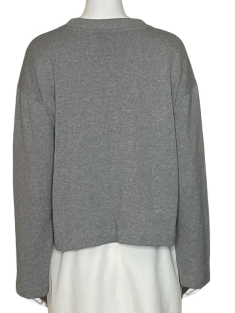 Suéter Massimo Dutti Punto Algodón Liso Gris - Talla M