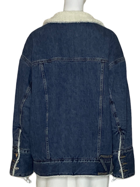Chaqueta Wrangler X Staud Reversible Azul - Talla M