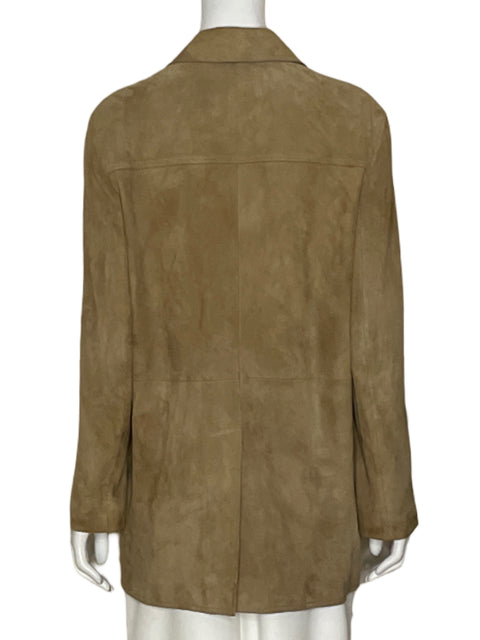 Chaqueta Massimo Dutti Piel Liso Marrón - Talla S