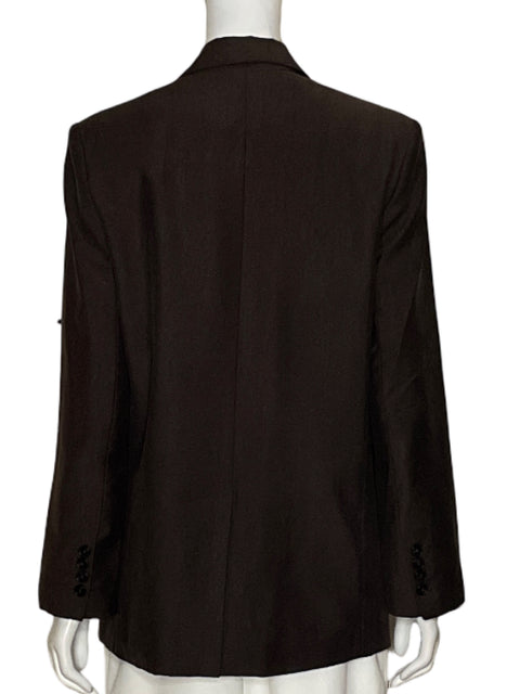 Blazer Mango Dos Botones Liso Marrón - Talla S