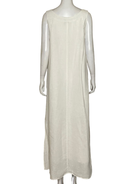 Vestido Dkny Maxi Fluido Blanco - Talla M