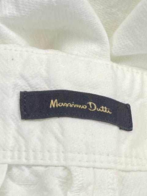 Pantalón Massimo Dutti Lino Blanco - Talla 38