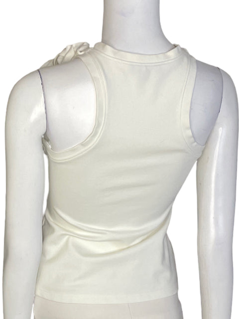 Blusa Padova Apliques Sin mangas Liso Blanco - Talla XS
