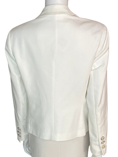 Chaqueta Anne Klein Liso Abierto Botones Manga larga Blanco - Talla 8