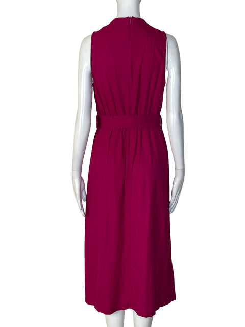Vestido Mango Midi Cuello v Rosado - Talla 4