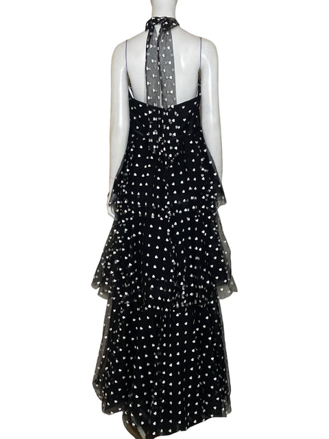 Vestido De Fiesta Marchesa Notte Vuelos Maxi Megro - Talla 10
